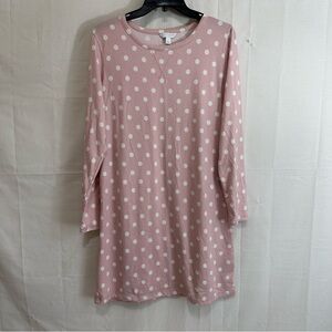 Charter Club Women’s Pink & White White Polka Dot Nightgown Pajama Night Dress S